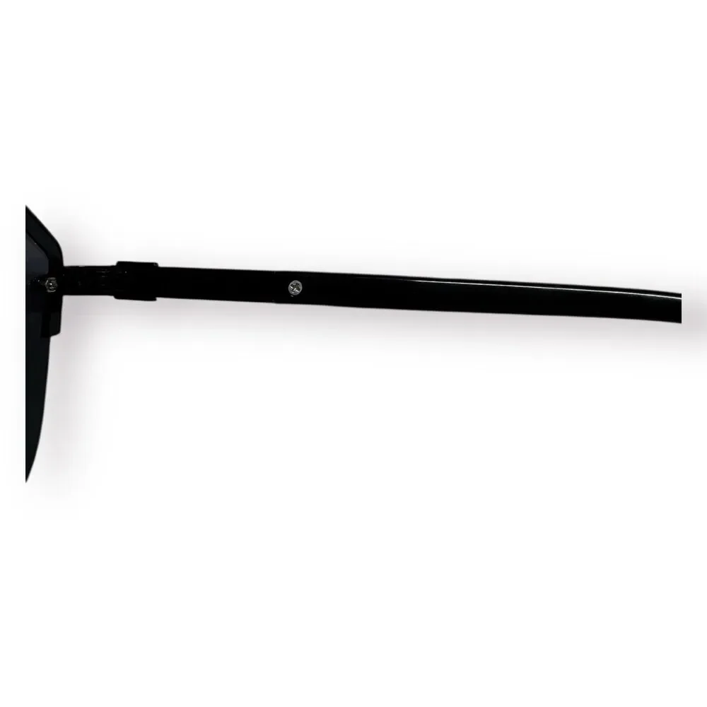 Shield Style Black Aviator Sunglasses‎ Sleek Shades Unisex 61-143mm